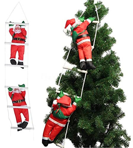 Orgrimmar Arrampicata Babbo Natale sulla Scala di Corda, Addobbi Natalizi Decorazione per Albero di Natale Festa casa Porta Decorazione da Parete