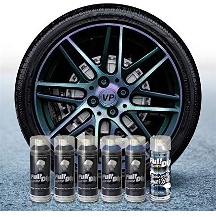 FullDip Pack de jantes en vinyle liquide Full DIPSPRAYS Hardcore CAMALEON brillant avec base noire