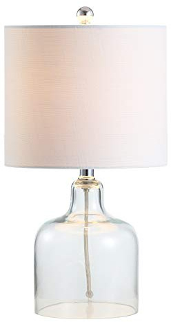 JONATHAN Y Gemma Glass Bell Table Lamp 19, Clear