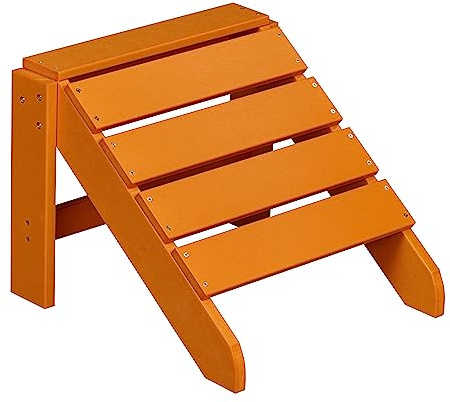 NEG Design Adirondack Fußbank MARCY Orange | täuschend echte Holzoptik, Indoor und Outdoor Möbel