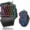 Volwco Demi Clavier Clavier De Jeu Mécanique à Une Main 35 Touches LED RGB Rétro-éclairé Mini Clavier De Jeu Réactif Rapide avec Souris De Jeu pour Joueur Xbox One / PS4 / PC/Mac