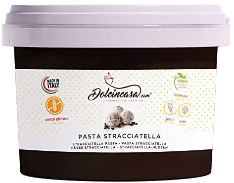 Dolcincasa.com Pasta con sabor Straciatella Ideal para Helados Pasteleria Guarnicion Tartas Sin Gluten 500gr