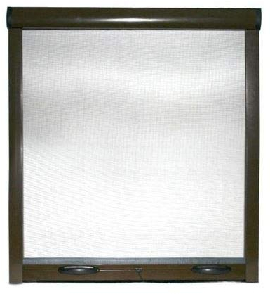 Moustiquaire à rouleau pour fenêtres coulissantes, verticale, réductible 8017, marron