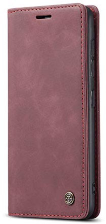 JMstore Coque Compatible avec Samsung Galaxy S20 FE,Coque Rabat Cuir avec Magnetique,Housse Protection Portefeuille Étui Cartes Stand Fonction (Rouge)
