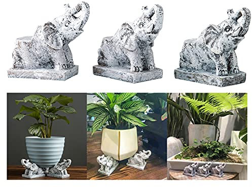 dgudgu Pot Feet for Outdoor & Indoor Planters - Elephant Shaped Planter Risers Improve Airflow & Drainage