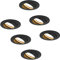 HCFEI LED Einbaustrahler dimmbar schwarz schwenkbar 5W flach 230V Einbau-Spot Strahler Einbauspot 68mm Bohrloch, 120°Abstrahlwinkel, Warmweiß 3000K (6er Pack)