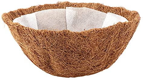 Dysetcs Ersatz-Blumentopf-Einsatz mit Vliesmatte, 39 cm, rund, Kokosfaser-Einlagen, für Hängekörbe, 2 Stück