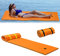 COSTWAY Tapis Flottant en Mousse XPE 210 x 66CM Résistant à la Déchirure 3 Couches avec Attache Elastique de 1,5M Capacité Portante 60KG pour Piscine/Plage/Océan (Orange + Noir)