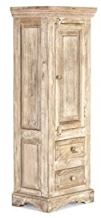 Woodkings® Bad Hochkommode Patina Holz Natur Mango massiv rustikal Design Holzmöbel Badezimmerkommode