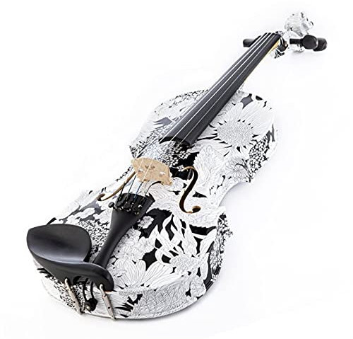 Erwachsene Geige 4/4 Volle Größe Bunte Schwarzweiss-Zubehör Hohe Lichtung Für Kinder Alte Holz Akustische Violine
