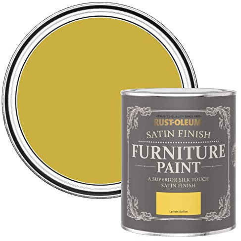 Rust-Oleum Peinture Jaune pour Meubles, Finition Satinée - Sorbet Citron 750ml