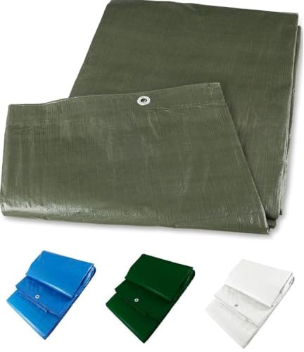 MUGAR- Toldos/Lonas de Polietileno para protección de vehículos y Muebles de jardín, colocación de Piscinas, sombreo y Agricultura. 90g o 120g/m2. (3x5m, Verde 120g/m2)