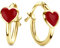 Miore Kinderschmuck rote Herz Creolen Ohrringe aus Gelbgold 9 Karat /375 Gold