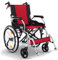 Ultraleichter Rollstuhl Faltbar Leicht Reiserollstuhl, Rollstühle mit Selbstantrieb, Trommelbremse, Einstellbares Fußstützen, Belastbarkeit 125 kg, Sitzbreite 45 cm,Rot
