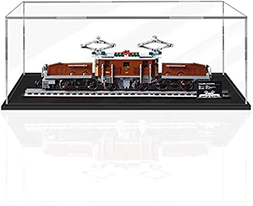 Tirff Acryl Schaukasten Vitrine Kompatibel Mit Lego 10277 Lokomotive Krokodil Crocodile Locomotive Zug, Vitrine Schaukasten, Schaukasten Staubdicht Showcase Display Case für 10277 (Ohne Modell Kit)