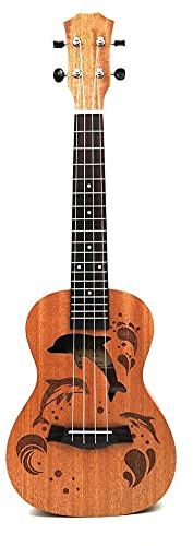 CAZARU 21/23 Zoll Sapele Ukulele Gitarre Mahagoni Hals Feinstimmwirbel 4 Saiten Holz Ukulele Geschenk
