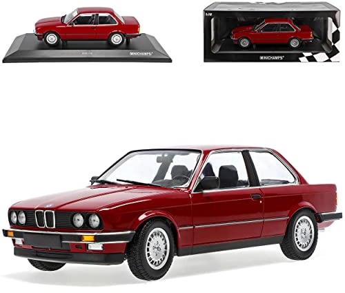 alles-meine.de GmbH B*M*W 3er E30 323i Coupe Carmine Rot Metallic 1982-1994 limitiert 1 von 400 Stück 1/18 Minichamps Modell Auto mit individiuellem Wunschkennzeichen
