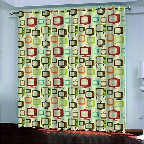 TFLABS 3D Vorhänge Kinderzimmer Tv-Foto-Cartoon Vorhang Blickdicht 2Er-Set Druck Gardine Polyester Thermovorhang Lichtdicht Für Schlafzimmer Kinderzimmer Wohnzimmer Dekoration 140(B) X160(H) cm