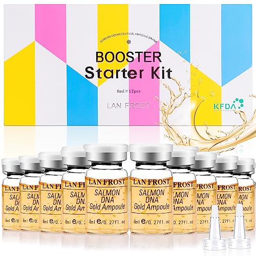 BB Facial Glow Starter Kit Serum Hyaluronic Acid Essence Skin Care Kit 8ml 12 PCS, Zur Verwendung mit Microneedle Skin Conditioner (Gold)