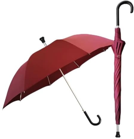 AVIITI Walking Stick Umbrella, Lightweight Non Slip Long Handle Design Windproof Umbrella Cane, Great Gift for Men Women Great,Red,98cm/38inch