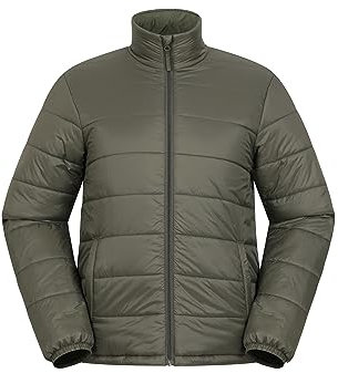 Mountain Warehouse Essentials Mens Lightweight Water-resistant Padded Jacket - Breathable, Warm & Cosy Puffer Coat - Best for Autumn, Winter Camping & Outdoors Khaki S