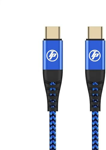 TECHNOPLAY 60W USB C to USB C Fast Charging Cable, PD Certified Type-C Charger Cord Compatible with i.Phone 15/15 Pro Max, Mac-Book Pro, i.Pad Pro/Air, Galaxy S24/S22/S20, Pixel, Sswitch, (Blue/black)
