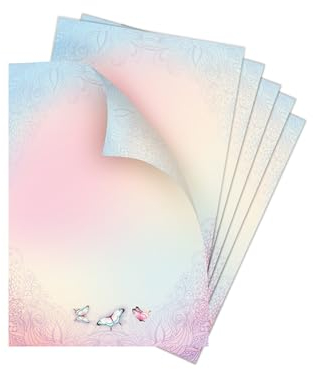 Briefpapier-Set 25 Motivpapier DIN A4 Motiv Schmetterlinge beidseitig von Hand beschreibbar und mit allen Druckern und Kopierern bedruckbar für Geburtstag Jubiläum Hochzeit Menükarte Dank Geschenk
