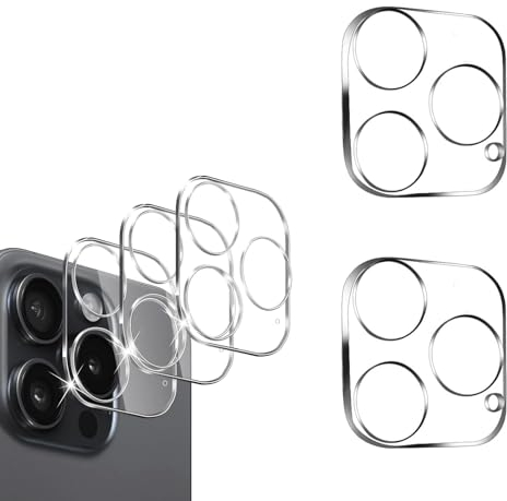 LEOEASIY 5PCS Kamera Schutzfolie für iPhone 15 Pro/15 Pro Max für Panzerglas,Kameraschutz i-phone 15Pro/Max,Kamera Schutz iphone 15 Pro Max,9H Härte,HD Klar Linse Folie Anti-Kratzen Kameraschutz