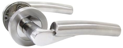 Betley Butterfly Verona Lever On Rose Door Handles, Duo Chrome Satin Lever Latch Rose Door Handle, Ideal for Internal Wooden Doors for Home and Office