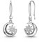 Lydreewam Mond und Stern Ohrringe Hängend für Damen 925 Sterling Silber Schwarz Weiß Zirkonias Ohrhänger für Muttertag Geburtstag