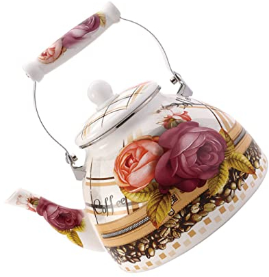 1pc Bollitore smaltato Teiera turca Teiera in ceramica Caffettiera Caffettiera Senza fischietti Bollitori Teiera moderna in ceramica Bollitore smaltato vintage Riscaldamento Bollitori for acqua Teiera