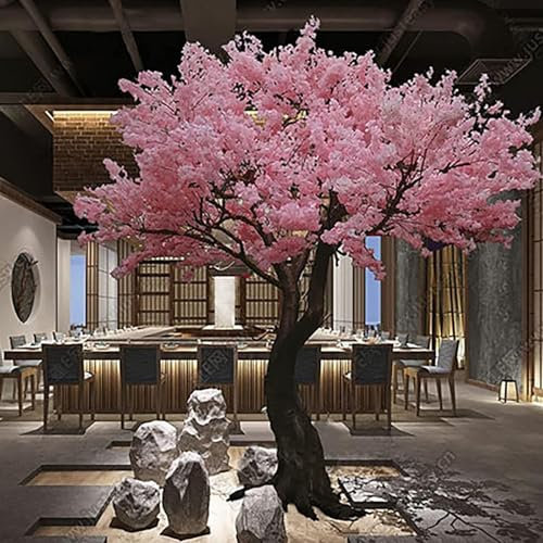 LSBHPPD Arbres Fleurs Cerisier Artificiels,Cerisier Rose Simulation,pour Décoration Bureau Jardin De Fête De Mariage à La Maison,Plante Artificielle,Fausses Vignes Fleurs,1.8X1M