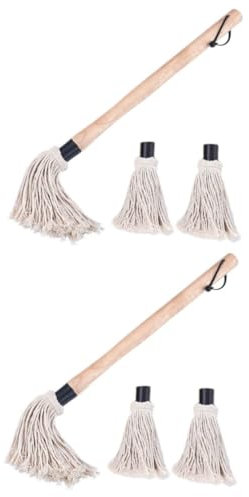 CAXUSD 2st Grillölpinsel Bbq-sauce-mopp Grillmopp Bastelpinsel Bbq Wischbürste Barbecue-sauce-mopp Grill-heizmop Grillwischer Grillwischbürste Grillpinsel Grillfleischbürste Bambus