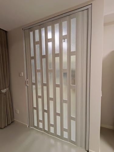 Porta scorrevole, porta soffietto da interno Porte A Soffietto Larghe, 200 180 170 160 150 120 100 CM Porta Divisoria Scorrevole Per Cucina Camera Da Letto, Cancello In PVC E Pannello In Vetro Acrilic