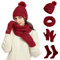 Mütze Schal & Handschuh-Sets für Damen Wintermütze Schal Handschuhe Set Damen Beanie Mütze Langer Schal Touchscreen Handschuhe Socken 4 in 1 Set mit Fleece gefüttert Für Frauen