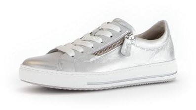 Gabor Damen Low-Top Sneaker, Frauen Halbschuhe,Sportschuhe,Freizeitschuhe,Turnschuhe,Laufschuhe,Freizeit,sportlich,Silber,40 EU / 6.5 UK