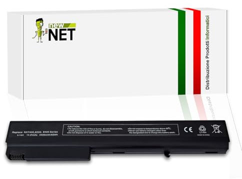 new net - Batteria 452195-001 Compatibile con HP Compaq 8510p, 8510w, 8710p, 8710w, 8710we, nc6320, nc7600, nc8200, nc8230, nc8400, nc8430 [14.4-14.8V - 65Wh - 4400mAh]