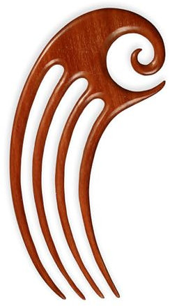 ISLAND PIERCINGS Haarnadel Haargabel Handarbeit aus Holz Maori Koru Spirale HN322