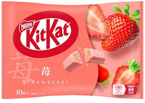 KitKat Strawberry Mini Riegel aus Japan - Erdbeer Schokolade Japanische Süßigkeiten Schokoriegel (10 Riegel)