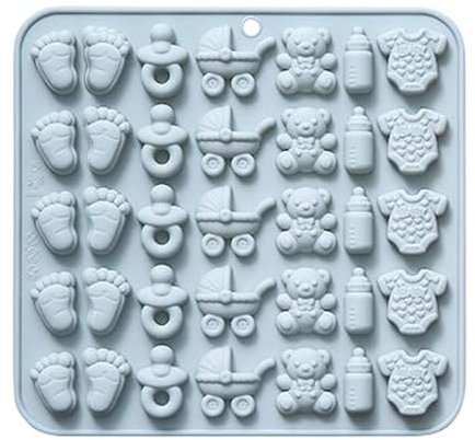Babyparty Schokoladenform - 35 Silikon Backform, Weiche Süßigkeitenform | Flexible Fußabdruck Gummibärchenform, Dessertform Für Geburtstage, Feiertage, Partys Und Weihnachtliche Leckereien