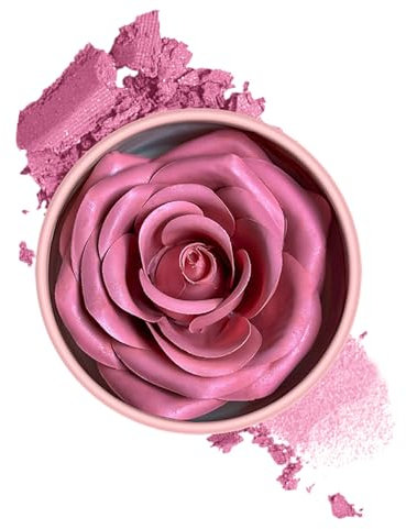 Fard À Joues Visage,Fleur de Rose - Fard à Joues 3D Léger et Longue Tenue aux Pétales de Rose pour Fêtes et Événments - Teint Buildable pour Femme