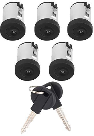 Serrure à barillet de rechange de qualité supérieure avec 2 clés pour Expert 806, Citroën Synergie, Jumeau, Scudo, Ulysse, noir, argent, métal, plastique, 4,7 x 3 cm