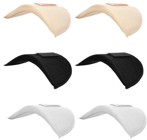 6pcs Shoulder Pads for Women Clothes, Set-in Shoulders Pad, Anti-Slip Detachable, No-Sewing Required, Reusable Soft Sponge Pad for Men Round Sloping High Low Shoulders Blazer Suit T-Shirt