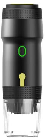 LIWEARE Tragbare Kaffeemaschine, Elektrische Espressomaschine, USB Ladegerät, Mini-Kaffeemaschine mit NS-Kapsel & Gemahlenem Kaffee für Camping, Wandern, Reisen, Schwarz
