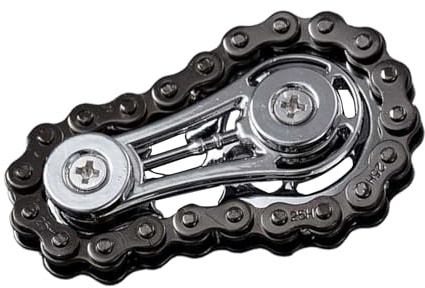 Fidget Spielzeug Fahrradkette – Eisen 6x3,5cm | Sensorische Kette | Finger-Hand Spinner | Zahnradketten Fidget-Handroller, Stressabbau-Spielzeug Für Kinder, Jugendliche, Schreibtisch Oder Reisen