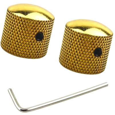 2 Stück E Gitarren Bass Dome Knöpfe mit Loch, Metallton Volumen, Potentiometer, Hutkappen, Gitarren Teile, Lautstärke Klangknöpfe