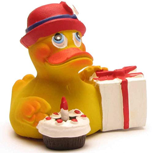 Duckshop Happy Birthday Duck I Quietscheente I L: 9,5 cm