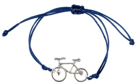 Miniblings Fahrrad Rad Armband verstellbar Kordel Rennrad Bike Rad Fahren Herz - Modeschmuck Handmade - Damen Mädchen Bettelarmband