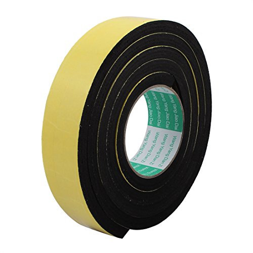 Sourcingmap Sealing Foam Tape 40mm Wide 10mm Thick 2m/6.56ft Long, Self Adhesive Weather Strip for Window Door Insulation, Yellow Black