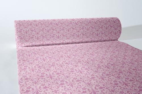 Sovie HORECA Tischläufer 40 cm x 24 m, Jugendstil-Ornamentik, stoffähnliche Haptik, Ideal für Hochzeiten Geburtstage Jubiläen, 1 Stück - Janet in Rosa